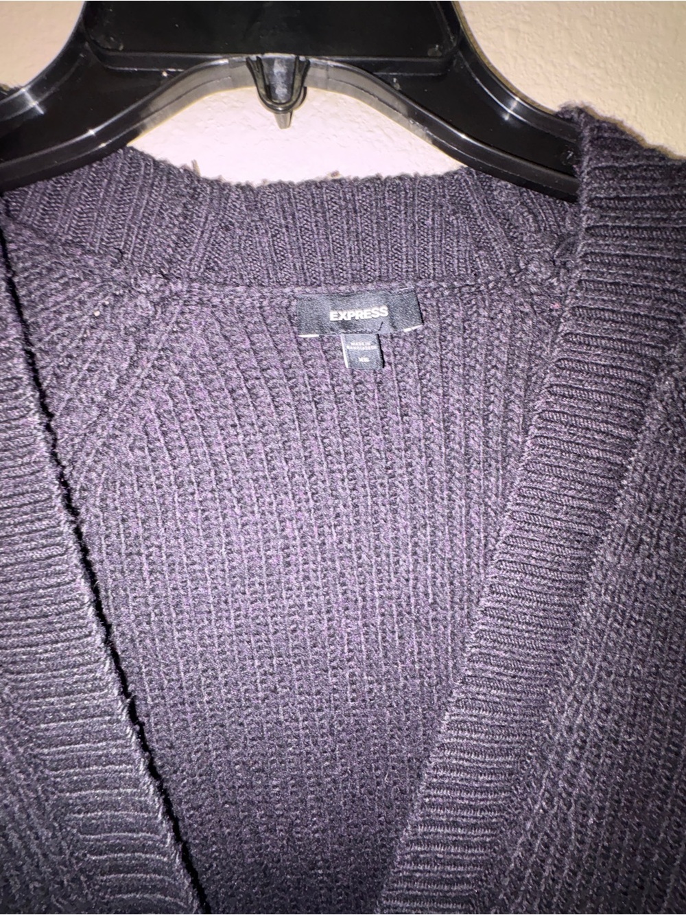 Express Black Ribbed Button-Front Cardigan - Picture 4 of 4
